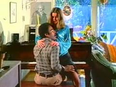 Retro Hairy Lady Sucking On The Big Cock Of Horny Afro Man