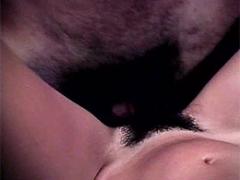 Retro Hairy Girl Receives Massive Cumloads On Slender Body