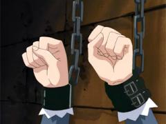 Petite Anime Maid In Chains Takes A Dildo Up Her Cunt