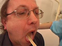 Cute Teenage Nurse Inspecting A Sick Patient His Big Cock