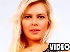 Sexy Blonde In Lingerie And See Through Panties Teasing