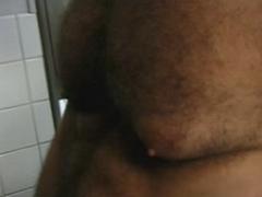 Horny Gay Bears Cock Sucking Display In The Bathroom