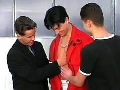 Gay Men In A Bathroom Three Way Fuck