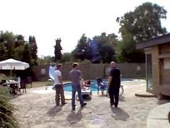 British Cockhungry Slut Rammed And Jizzed By Three Horny Men...