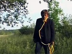 Brunette Teen Sucks Cock To Prevent A Senior His Suicide