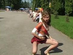 Delicate Teen Starlet Flashes Her Flange Outdoors