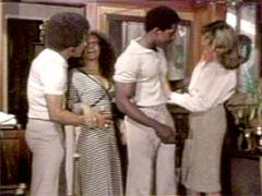 Two Seventies Interracial Couples Playing Dirty Sex Games
