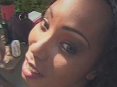 Foxy Tattooed Ebony Babe With Melon Jugs Lustfully Posing Fo...