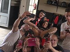 Melody Petite Bound For Public Bdsm Sex With Audience By Mis...