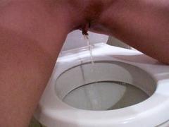 Shameless Blonde Teen Tinkling Into The Toilet Pan