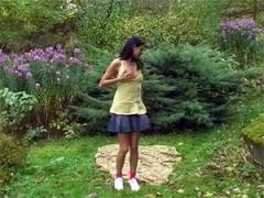 Cute Teenage Brunette With A Nice Body Toying Her Pussy
