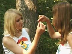 Voyeur Spying On Horny Lesbian Teens Having Sex In The Woods...