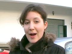 Raunchy Brunette Slut Plays With Some Older Guys Hard Cock