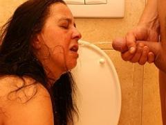Mama Is Ready For Her Daily Golden Shower At The Local Restr...