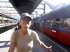Teen Girl Sucks Her Boyfriends Cock On A Train