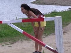 Teen Girl Loves Running Outdoors And Petting Her Naked Body