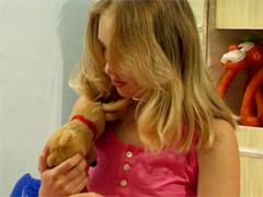 Hairy Blonde Sweetheart Touching Her Innocent Pussy Hair