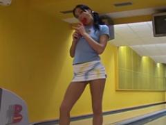 Very Horny Nude Teenager Masturbates At A Bowling Alley