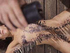 Victoria Voxxx In Rope Bondage With Clothpins All Over By Ma...