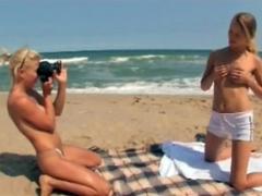 Two Lesbians Taking Nude Pictures Of Their Bodies Outdoors