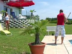 Naughty Poolboy Seduces His Boss His Horny Teen Daughter