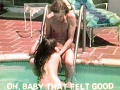Dirty Retro Girl Giving A Good Sloppy Blowjob Near A Pool