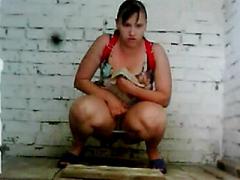 Raunchy Hotties Urinates Onto Spy Cam In Public Loo