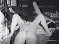 Bisexual Threesome Group Sex Of Two Boys And One Girl Fucking In A Monochrome Vintage