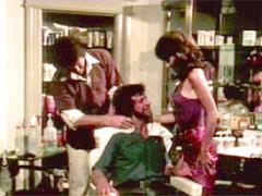 Brunette Hairy Retro Lady Pleases Two Stiff Cocks At Once