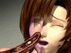 Three Aliens Fucking The Shit Out Of Poor Girlie’s Holes With Their Tongues