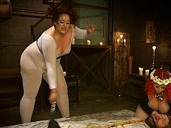 April Flores And Mimosa Bbw Femdom Spanking And Strapon Fuck...